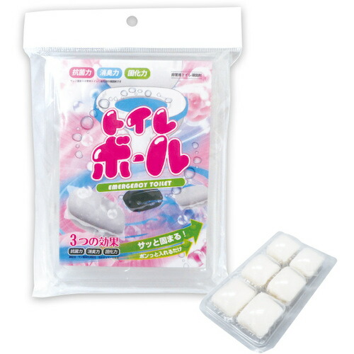 【別途送料あり】ブレイン（BRAIN）　非常用トイレボール（白）６個入り　【10個】　【品番：BR-957-WH】