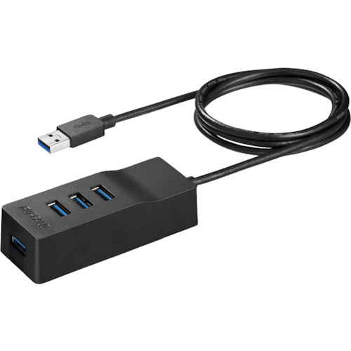 バッファロー（BUFFALO）　ＵＳＢ３．０　上挿し　４ポートセルフパワーハブ　マグネット付き　ブラック　【品番：BSH4A310U3BK】