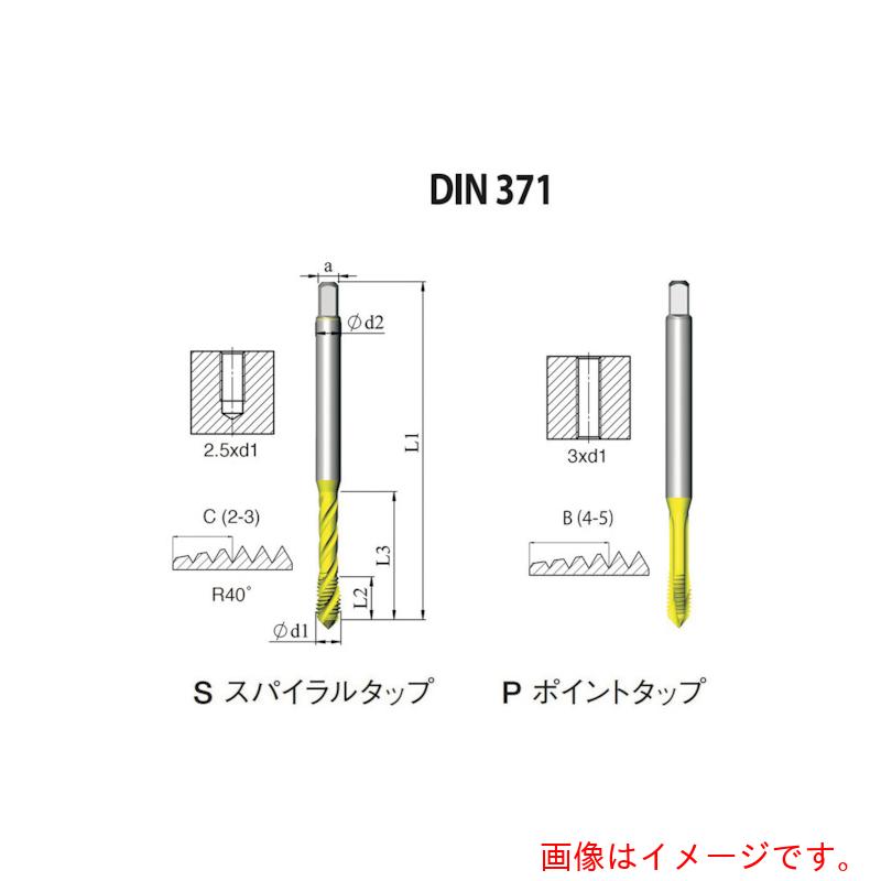 Carmex　ＮＯＧＡ　ＤＩＮ－３７１　一般用スパイラルタップ５／１６－２４ＵＮＦ　ＸＴ５　【10個】　【品番：SD1C31224UNF2B5】
