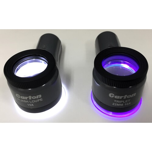【別途貨物輸送あり】カートン（Carton） ルーペ ＬＥＤ／ＵＶ閃光電球ルーペ１０Ｘ 【品番：R7647】