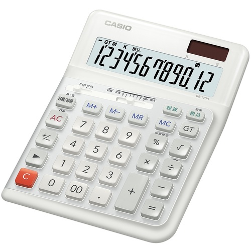 カシオ計算機(CASIO) 人間工学電卓左手用 DE−12D−L−WE 【品番:DE-12D-L-WE-N】|住設プロ 店