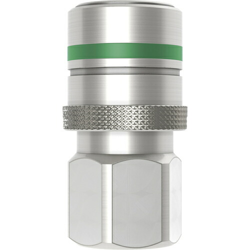 セインジャパン（CEJN）　ノン・ドリップカップリング（ソケット）呼径４ｍｍ　真鍮製　バルブなし　ＮＰＴ１／４”メネジ　ＮＢＲ　【10個】　【品番：10-267-0400】
