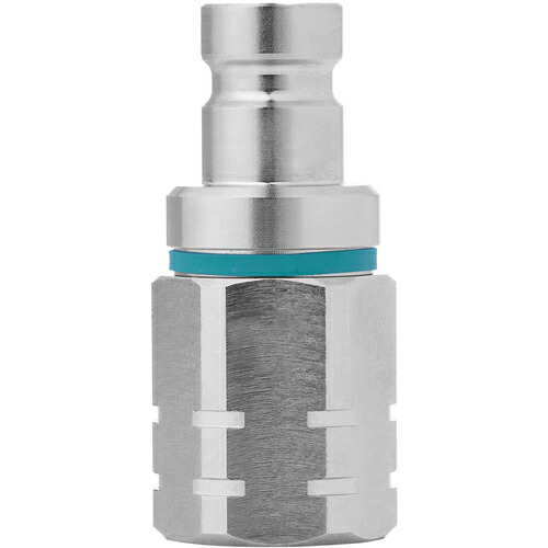 セインジャパン（CEJN）　ノン・ドリップニップル（プラグ）呼径６ｍｍ　ステンレス製　バルブ付　ＮＰＴ３／８”メネジ　ＦＰＭ　【品番：10-477-6410】