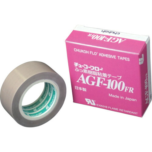 中興化成工業（chukoh）　フッ素樹脂（テフロンＰＴＦＥ製）ガラスクロス粘着テープ　ＡＧＦー１００ＦＲ　０．１５ｔ×２５ｗ×１０ｍ　【品番：AGF100FR-15X25】