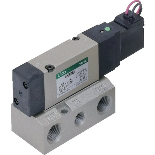 CKD 電磁弁 パイロット式５ポート弁セレックスバルブ ４Ｋシリーズ ２．７Ｃ Ｒｃ１／８ ＤＣ２４Ｖ 【品番：4KB210-06-DC24V】