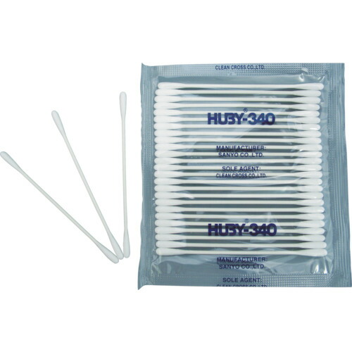クリーンクロス　ＨＵＢＹ　３インチ　工業用綿棒（先端砲弾型）ＢＢ－００１　（５００００本入）　【品番：BB-001】