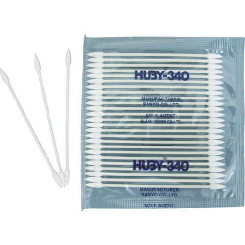 クリーンクロス ＨＵＢＹ ３インチ 工業用綿棒（先端コーン型／シャープポイントスリム）ＢＢ－００３ （５００００本入） 【品番：BB-003】