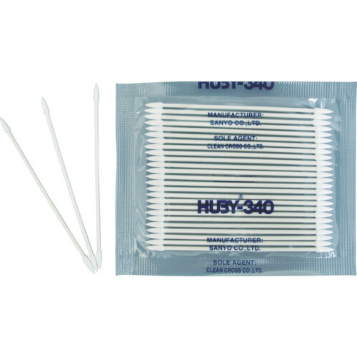 クリーンクロス ＨＵＢＹ ３インチ 工業用綿棒（先端コーン型／ハードシャープポイントスリム）ＢＢ－０１３ （５００００本入） 【品番：BB-013】