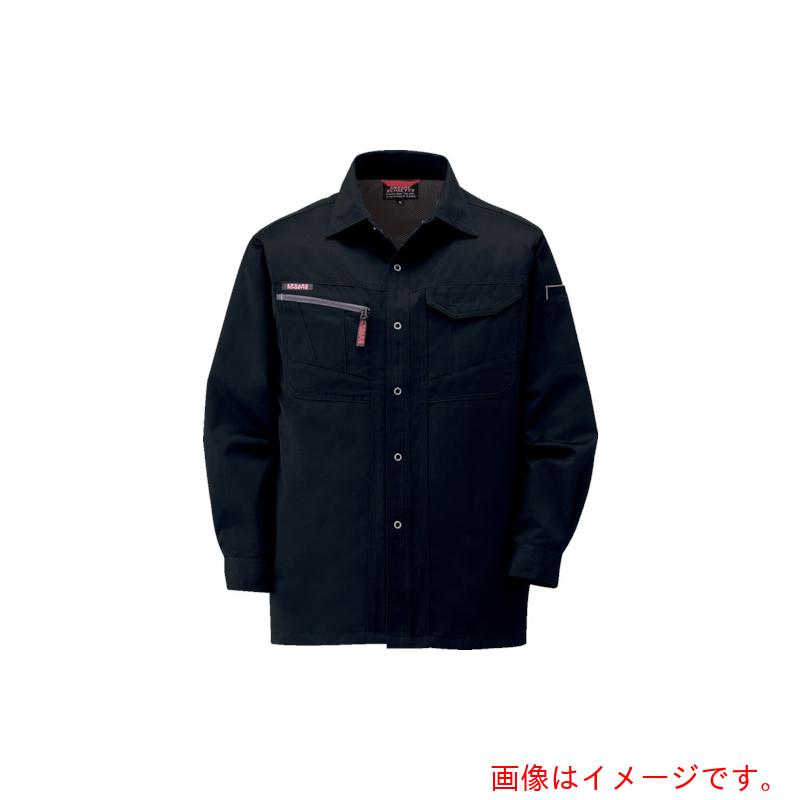 コーコス信岡（co-cos）　長袖シャツＡ－１７６８　１３ブラックＳＬ　【品番：A-1768-13-L】