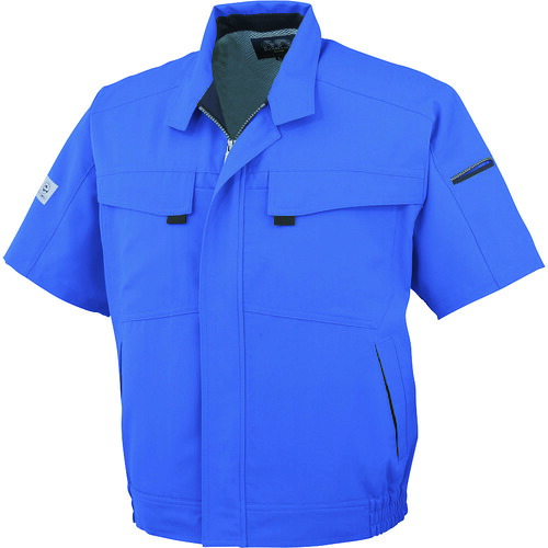 コーコス信岡（co-cos）　半袖ブルゾンＡ－３３６０　６　ブルー　Ｌ　【品番：A-3360-6-L】