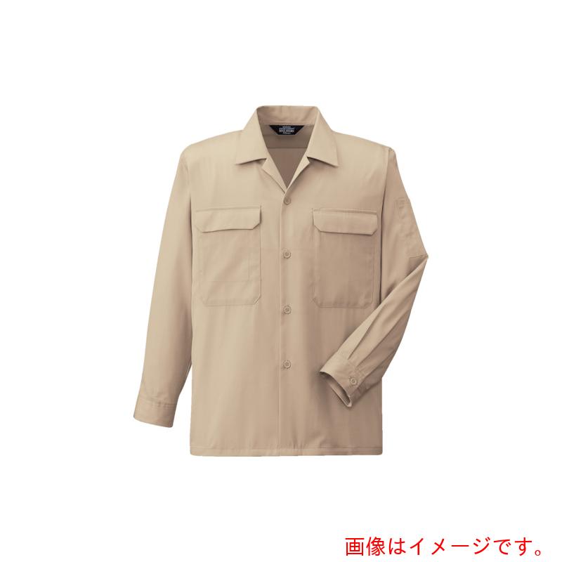 コーコス信岡（co-cos）　開襟長袖シャツＡ－６６５８　２　ベージュＬ　【品番：A-6658-2-L】