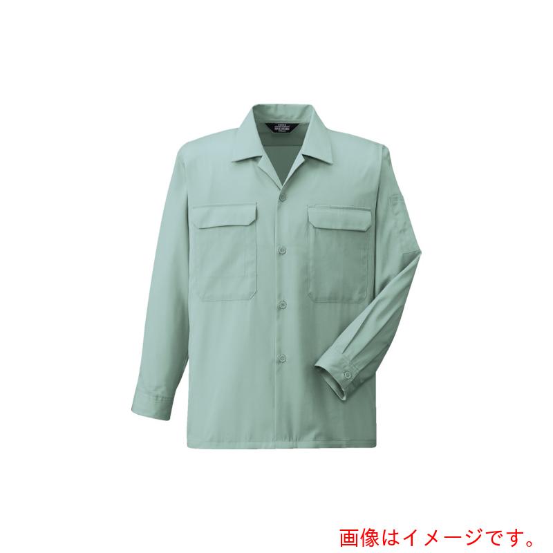 コーコス信岡（co-cos）　開襟長袖シャツＡ－６６５８　９　グリーン　Ｍ　【品番：A-6658-9-M】