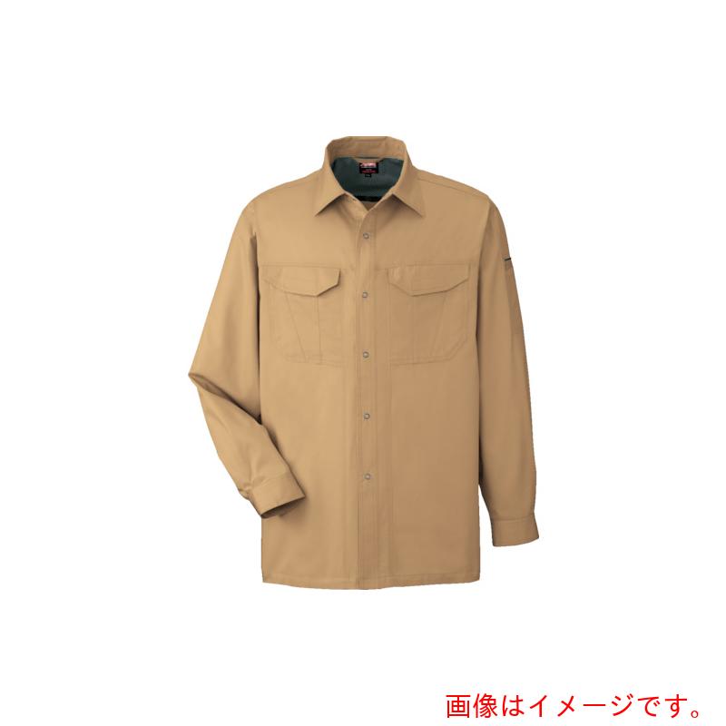 コーコス信岡（co-cos）　長袖シャツＡ－７４８　２　キャメルＢＥ４Ｌ　【品番：A-748-2-4L】