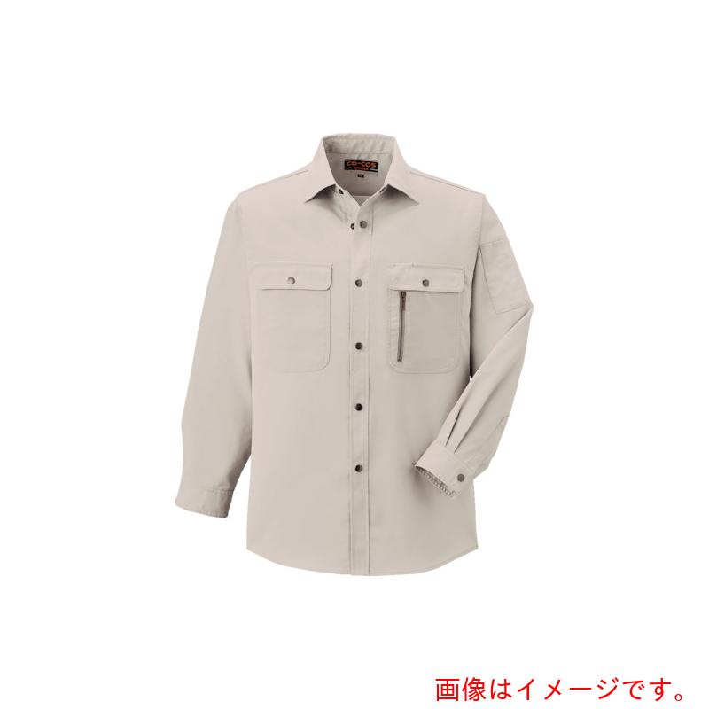 コーコス信岡（co-cos）　長袖シャツＨ－１９８　３Ｓグレー　ＥＬ　【品番：H-198-3-EL】