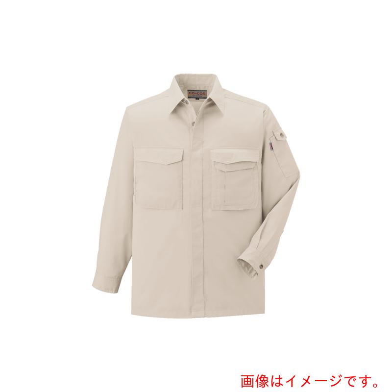 コーコス信岡（co-cos）　長袖シャツＪ－５６８　５　アイボリー５Ｌ　【品番：J-568-5-5L】