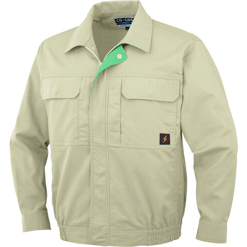 コーコス信岡（co-cos）　長袖ブルゾンＰ－５５８１　２　ベージュＬ　【品番：P-5581-2-L】