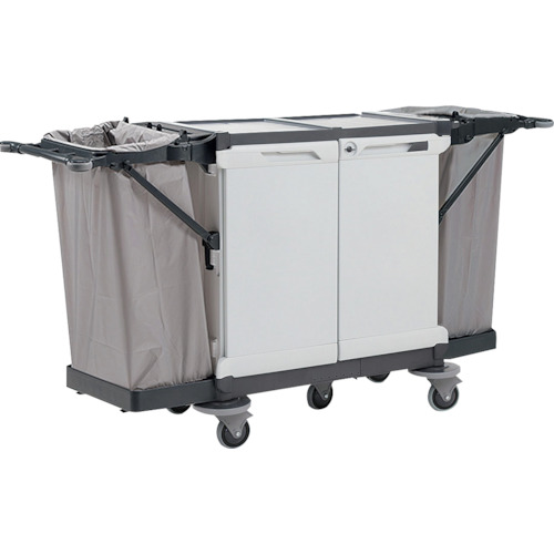 【別途貨物輸送あり】山崎実業（CONDOR） リネン手押し車ＳＫＦ－２ 【品番：CA687-002X-MB】