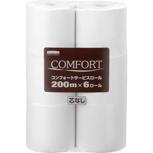 日本製紙クレシア（CRECiA）　トイレットペーパー　コンフォート　サービスロール　２００Ｍ　芯なし 8パック入　【品番：11305】｜住設プロ　店