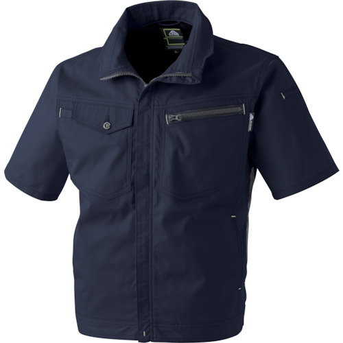 CUC　ＣＨＵＳＡＮ　ドビーストレッチＴ／Ｃ　メッシュ半袖ブルゾン　ネイビー・ブラック　ＬＬ　【品番：2907-819-LL】
