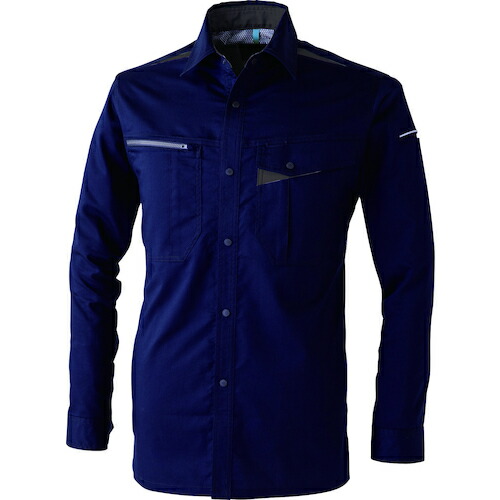 CUC　ＣＨＵＳＡＮ　Ｔ／Ｃストレッチシャツ　ダークネイビー　６Ｌ　【品番：351011-182-6L】