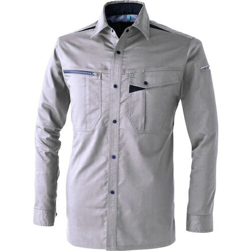 CUC　ＣＨＵＳＡＮ　Ｔ／Ｃストレッチシャツ　シルバー　６Ｌ　【品番：351011-26-6L】