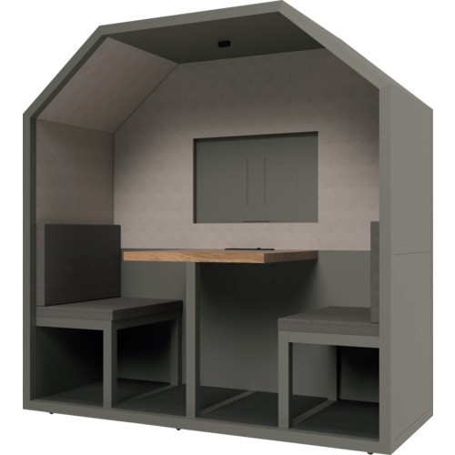【別途送料あり】ダイシン工業（DAISHIN）　オープンブース　Ｇｒｏｔｔａ　２人用　モニタータイプ　モスグレーＡセット　【品番：CB1875-18GM-A】