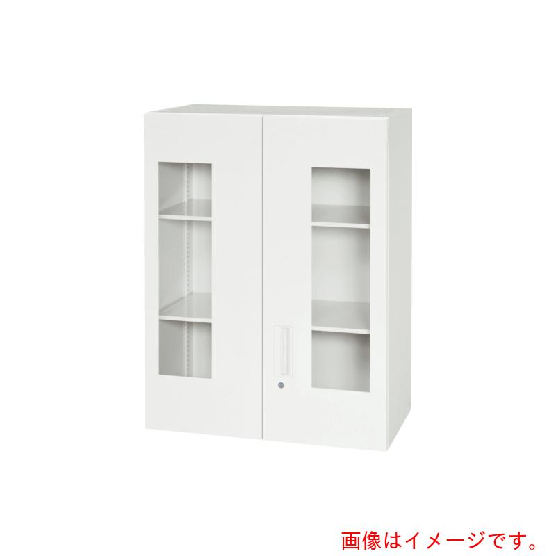 【別途送料あり】ダイシン工業（DAISHIN）　壁面収納庫　窓付き両開き型　上置き専用Ｗ８００　ホワイト　【品番：V840-10HG】