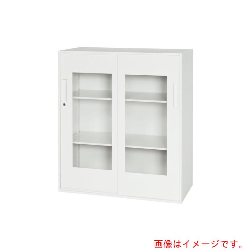 【別途送料あり】ダイシン工業(DAISHIN) 壁面収納庫 窓付き引戸型 下置き専用D400 ホワイト 【品番:V940-11SG】