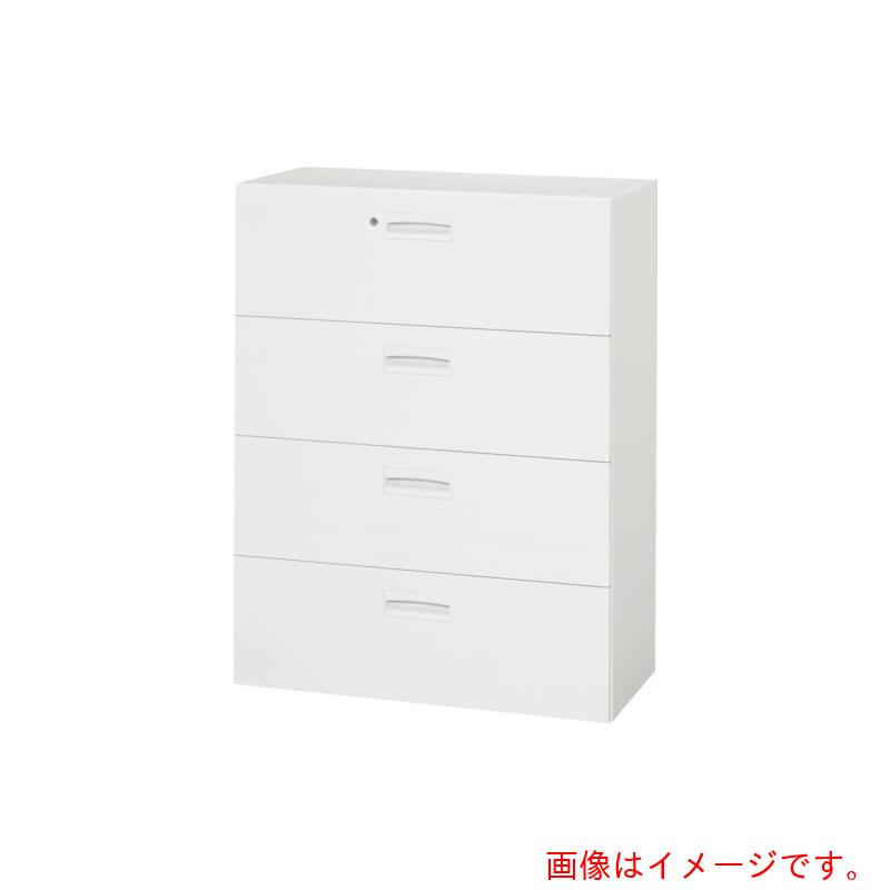 【別途送料あり】ダイシン工業（DAISHIN）　壁面収納庫　４段引出型　下置き専用Ｄ４００　ホワイト　【品番：V940-412D】