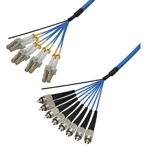 ダイヤトレンド　マルチモード光ファイバーケーブル（ＬＣ－ＦＣ）８芯＜屋内用（補強）＞４ｍ　【品番：DFC-MMDLCFC-RMT81(4M)】