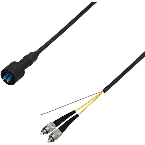 ダイヤトレンド　シングルモード光ファイバーケーブル（ＬＣ－ＦＣ）２芯＜防塵防水（片端）＞３ｍ　【品番：DFC-SMWZLCFC-FDS21(3M)】