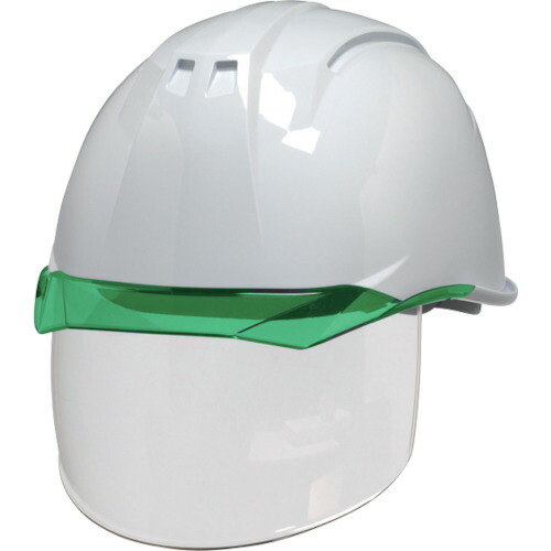 ★ＤＩＣプラスチック　ＤＩＣ　透明バイザーヘルメット（シールド面付）　ＡＡ１１ＥＶＯ－ＣＳ　ＫＰ　白／グリーン　【品番：AA11EVO-CS-HA6-KP-W/G】