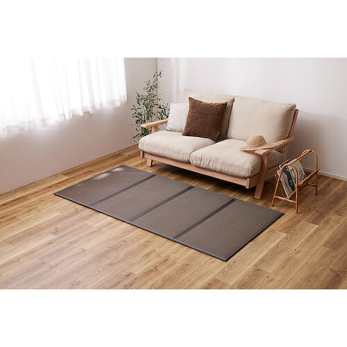 萩原　水に強い　折り畳める　畳マットレス　綾模様　シングル　１００×２００×１．１　ブラウン　【品番：159065900】