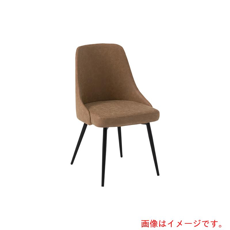萩原 ダイニングチェア 2脚セット 肘なし 布張り スチール 脚 張地:合成皮革/座面:ブラウン色 完成品 【品番:LC-4860PBR】