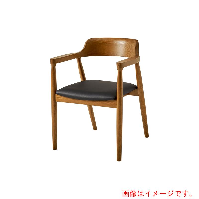 萩原 ダイニングチェア 2脚セット アッシュ 無垢材 張地:合成皮革/座面:ブラック色 完成品 【品番:VC-7002-BRBK】