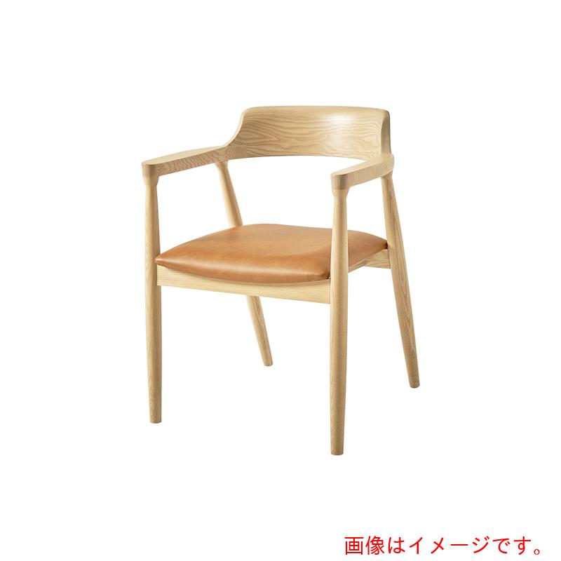 萩原 ダイニングチェア 2脚セット アッシュ 無垢材 張地:合成皮革/座面:キャラメル色 完成品 【品番:VC-7002-NACA】