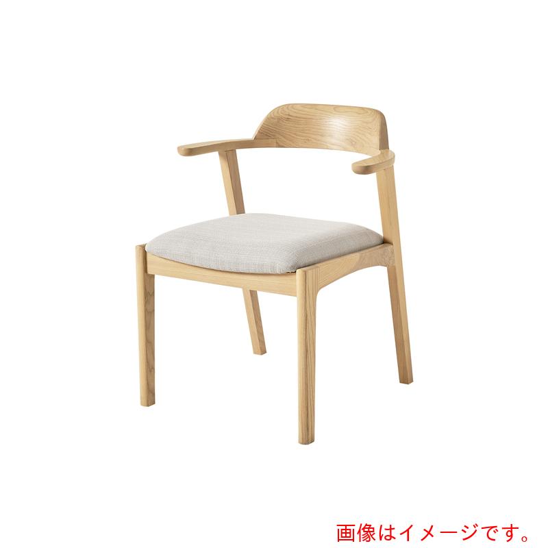萩原 ダイニングチェア 2脚セット アッシュ 無垢材 肘掛け付き 張地:ポリエステル/座面:ベージュ色 完成品 【品番:VC-7003-NABE】