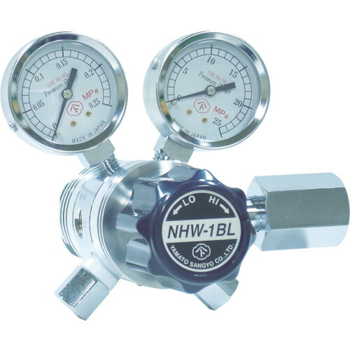 ヤマト産業 ガス調整器 分析機用フィン付二段微圧調整器 NHW−1BL 入口接続W22−14(右) 【品番:NHW1BLTRC】|住設プロ 店