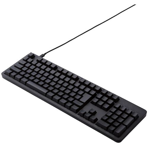 エレコム（ELECOM）　メカニカルキーボード　有線　ＵＳＢ　Ｔｙｐｅ－Ｃ着脱式　フルサイズ　赤軸　ブラック　【品番：TK-MC50UKLBK】