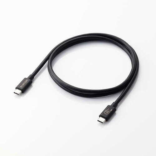 エレコム（ELECOM）　ＵＳＢ４ケーブル　Ｃ－Ｃタイプ　認証品　ＵＳＢ　ＰＤ対応　６０Ｗ　８０Ｇｂｐｓ　１．０ｍ　ブラック　【品番：USB4-V2CC10NBK】