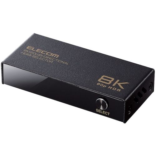 エレコム（ELECOM） ＨＤＭＩうつり変わり器 ８Ｋ６０Ｈｚ相応う 双方向 金属元素筐体 黒いこと 【品番：DH-SW8KBD21BK】