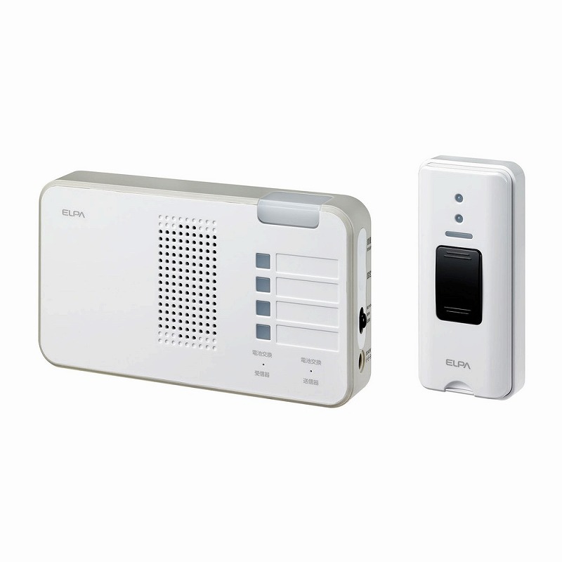 朝日電器（ELPA）　ワイヤレスチャイム ランプ付受信器＋押ボタン送信器セット　【品番：EWS-S5230】