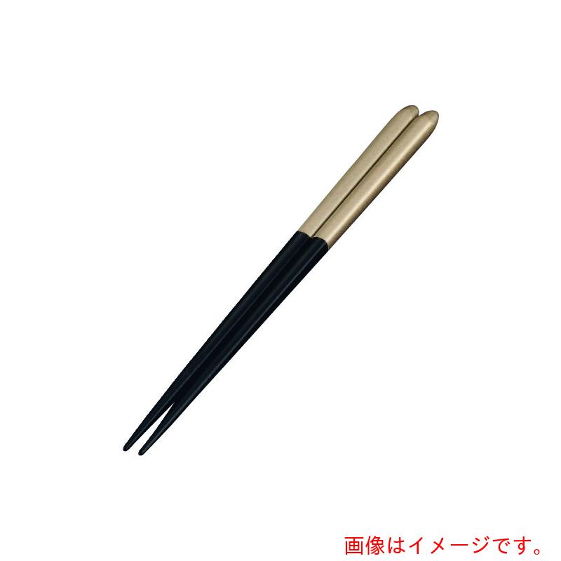 遠藤商事（TKG）　リック　木製　ブライダル箸（５膳入）　ブラック／ゴールド　【品番：RHSR905】