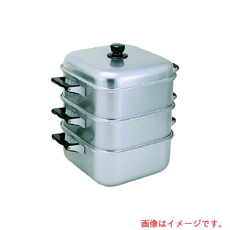 遠藤商事（TKG） ＡＫＡＯ（アカオ） アルマイト角型蒸器 ３６ｃｍ 二重 【品番：AMS71362】