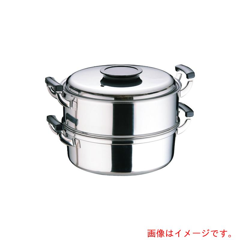 遠藤商事（TKG）　ＰＥ　１８－０丸型蒸器　２９ｃｍ　２段　【品番：AMS72292】