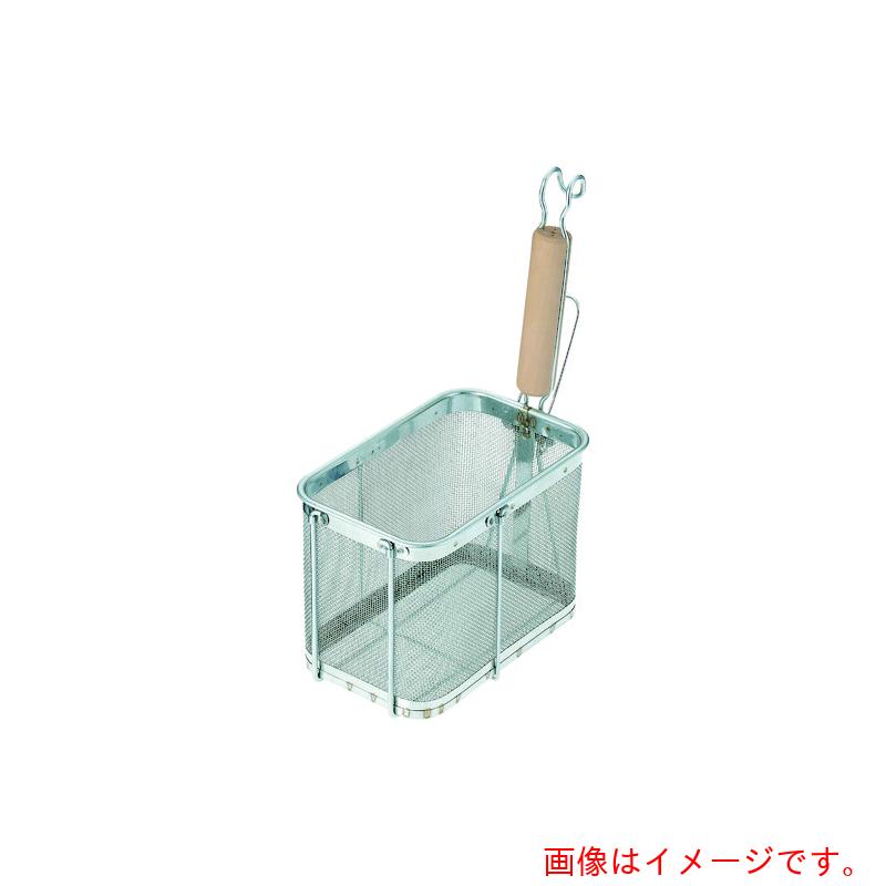 遠藤商事（TKG）　ＴＳステンレス　木柄角てぼ　深型　タテ（１４メッシュ）　【品番：AUD3201】
