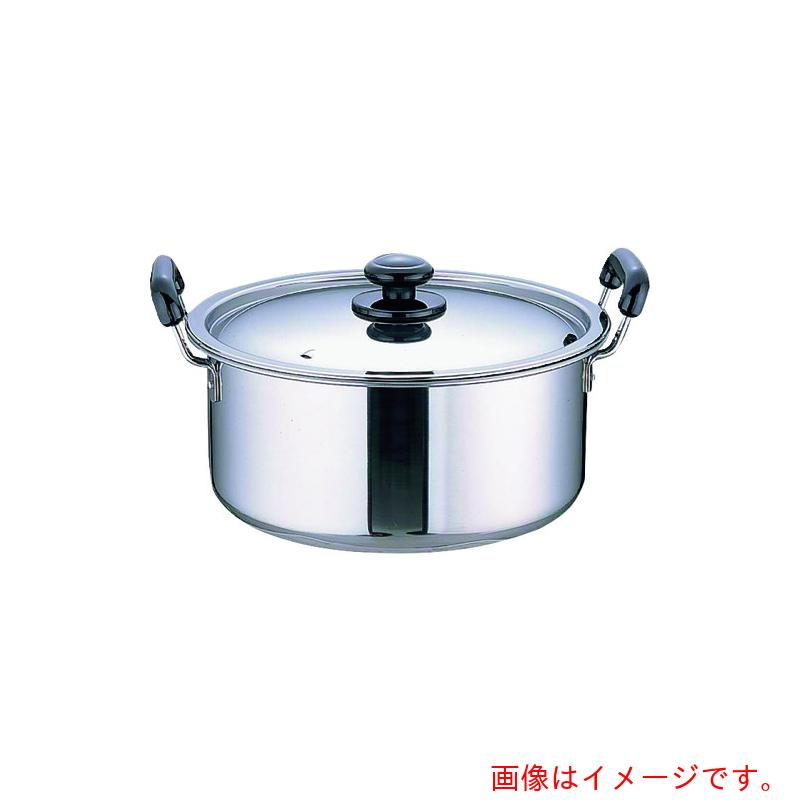 遠藤商事（TKG） ＳＡステンレス鋼 プラ柄 厚板実用鍋 ３９ｃｍ 【品番：AZT0739】