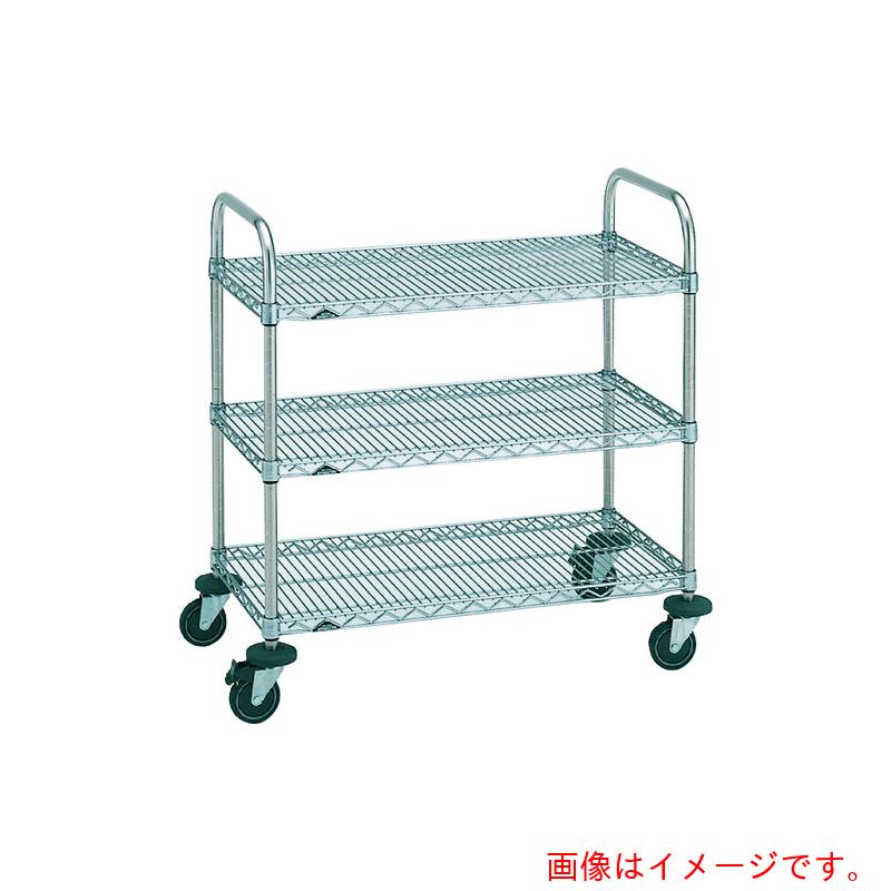 【別途貨物輸送あり】エレクター ERECTA スーパーエレクターカート 全能手押し車 間口７５８粍×奥ふかさ６１３粍×高さ９６３粍 ３段 【品番：NBKD-S】