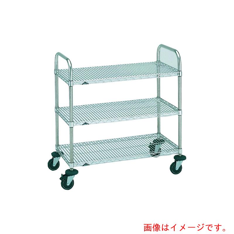 【別途送料あり】エレクター　ERECTA　ステンレスエレクターカート　万能カート　間口７５８ｍｍ×奥行４６０ｍｍ×高さ１０７２ｍｍ　３段　【品番：NSBKA】