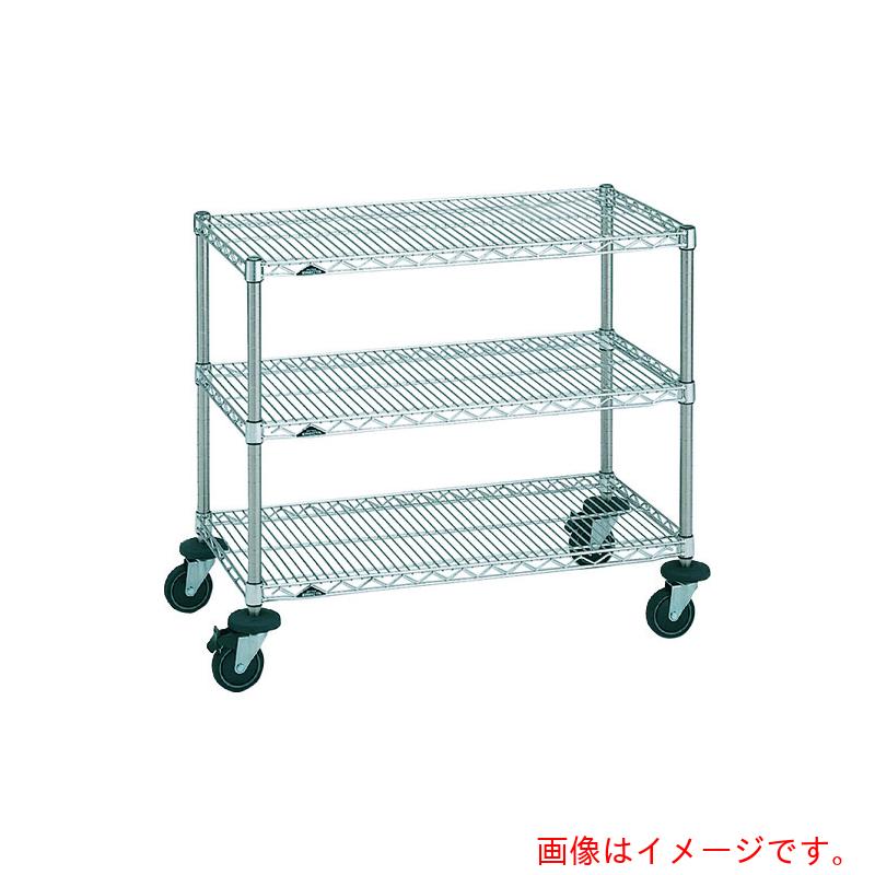 【別途送料あり】エレクター　ERECTA　ステンレスエレクターカート　ミニカート　間口７５８ｍｍ×奥行４６０ｍｍ×高さ８１５ｍｍ　３段　【品番：NSMCB-S】
